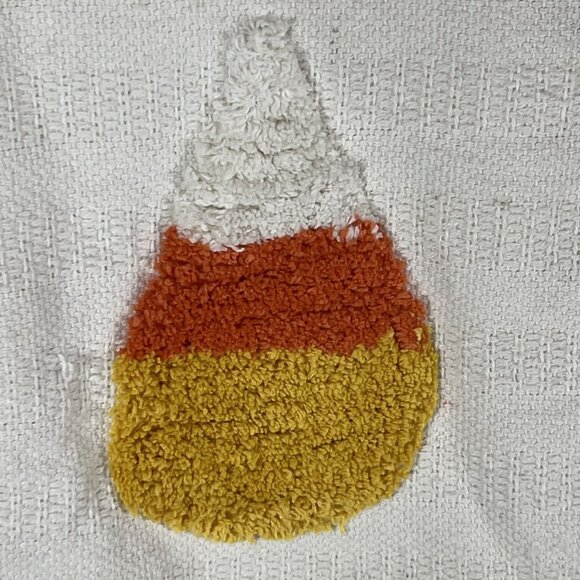 Rachel Zoe NWT Throw Blanket 50" X 60" Off White Tri Color 3D Candy Corn Tassels - Picture 3 of 9